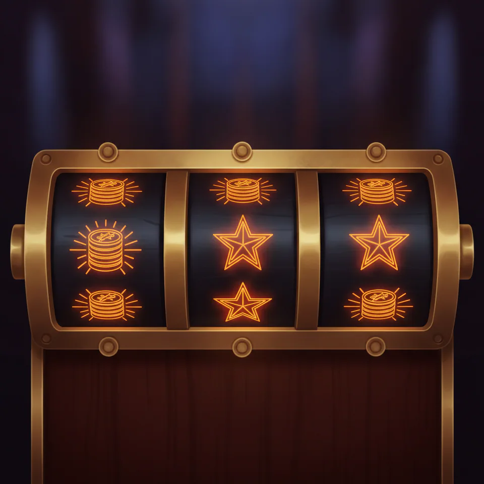 Arcade Gold Reels — three glowing vintage slot-machine reels